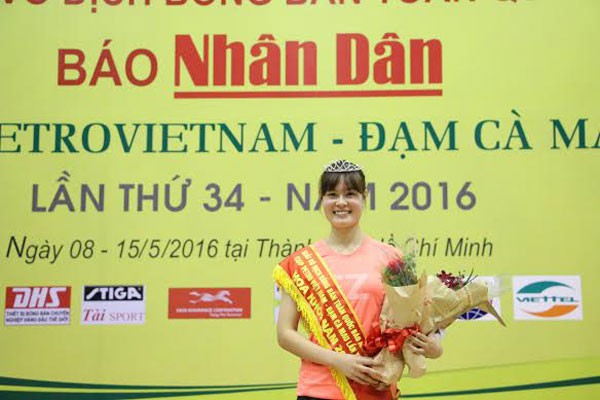Nguyễn Thị Nga - Hoa khôi của giải đấu năm nay. Ảnh: Báo Nhân Dân