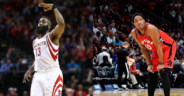 Harden và DeRozan là 2 cầu thủ xuất sắc nhất NBA tuần qua
