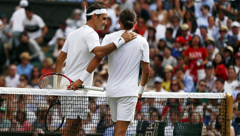 Trận đấu của Federer chỉ kéo dài 42 phút do Dolgopolov bỏ cuộc vì chấn thương
