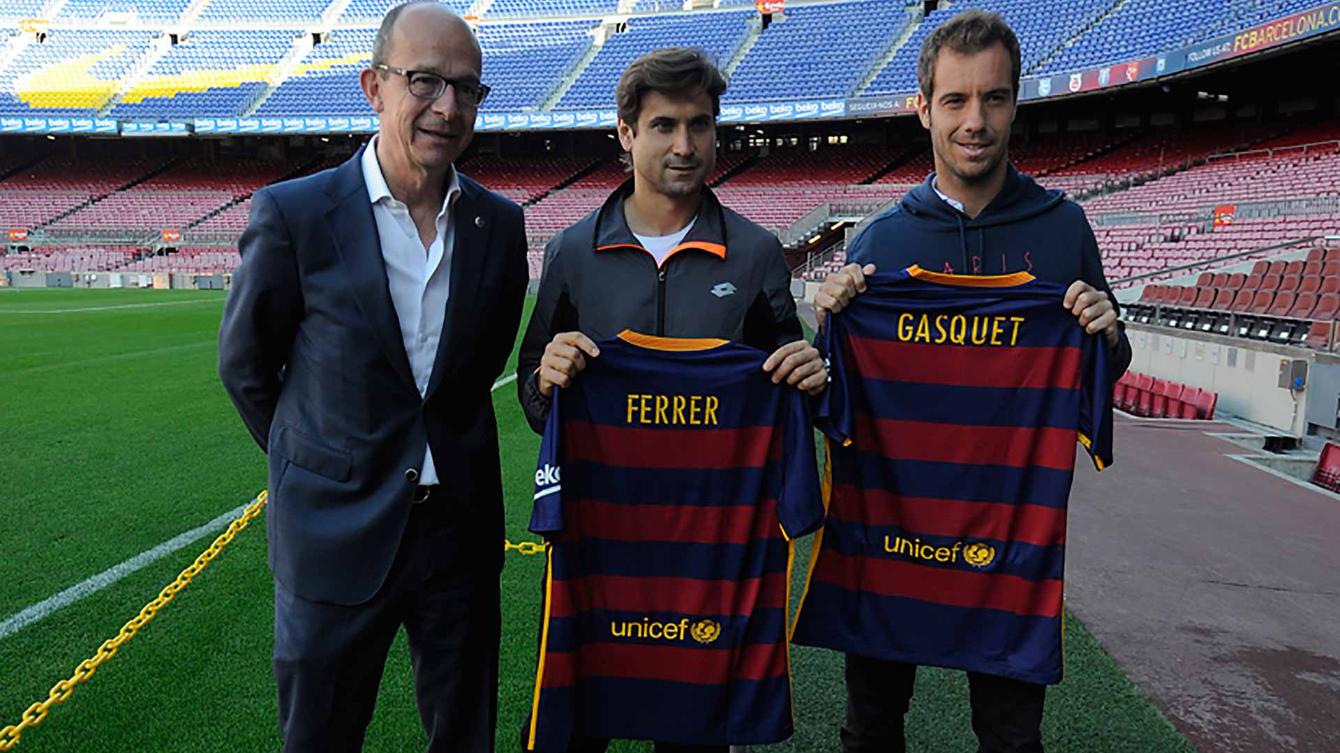 Ferrer và Gasquet đến thăm CLB Barcelona trước thềm giải đấu