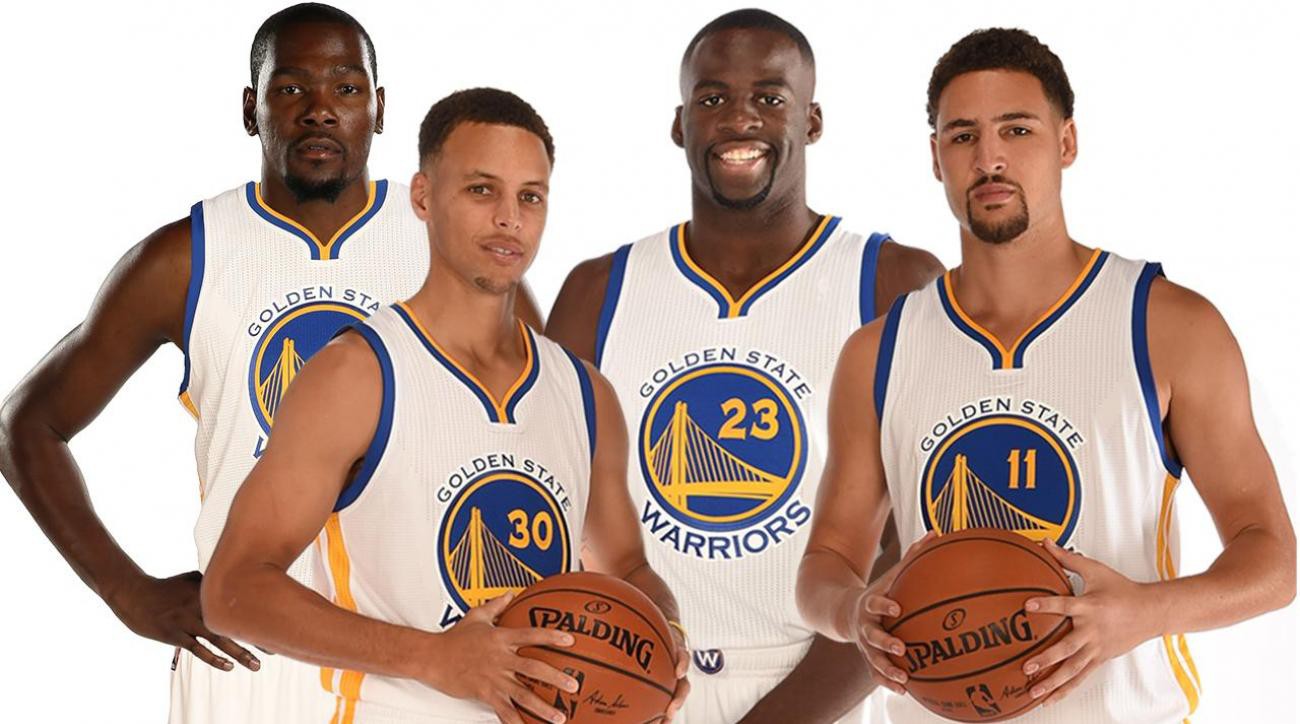 ''Tứ trụ'' của Golden State Warriors (lần lượt từ trái): Durant, Curry, Green và Thompson