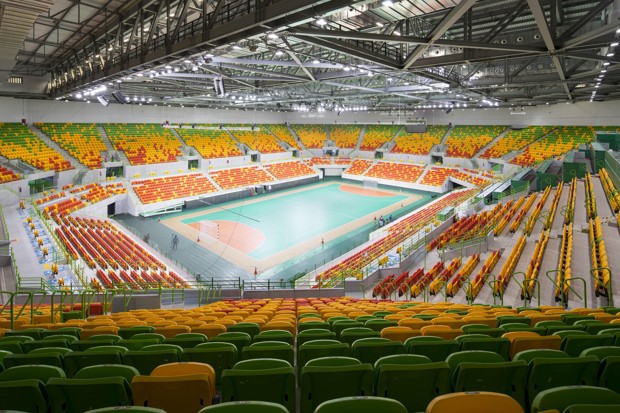 Bên trong nhà thi đấu Future Arena có sức chứa 12.000 chỗ ngồi