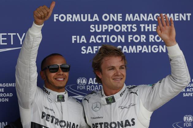 Lewis Hamilton (trái) và Nico Rosberg