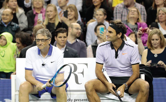 Bill Gates đã dành nhiều giờ tập luyện cho trận đấu cùng Federer