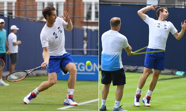Murray tập luyện chuẩn bị cho giải đấu ở Queen