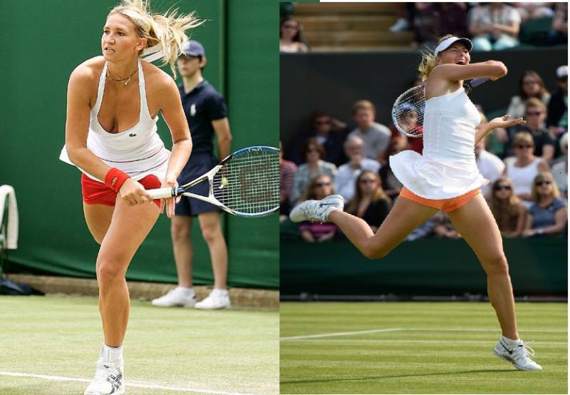 Những chiếc quần lót gây tranh cãi của Tatiana Golovin (trái) và Maria Sharapova