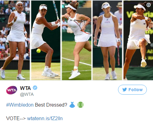 WTA bị chỉ trích vì cuộc bầu chọn tay vợt nữ nào mặc đẹp nhất Wimbledon