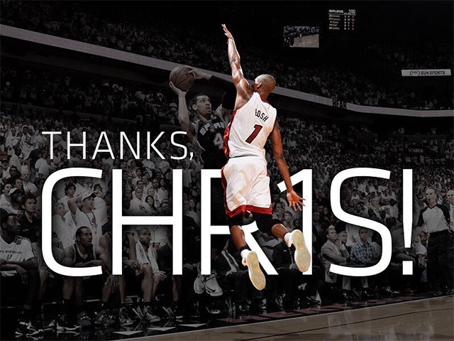 Chris Bosh đã chính thức rời khỏi đội hình của Miami Heat