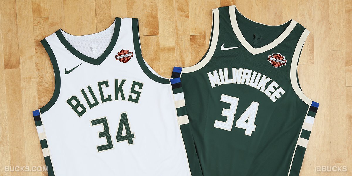 Không có nhiều thay đổi trong thiết kế áo đấu của Milwaukee Bucks...