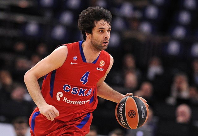 Miloš Teodosić trong màu áo của CSKA Moscow.