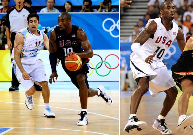 Kobe Bryant thi đấu tại Olympic cùng Nike Hyperdunk Olympic PE.