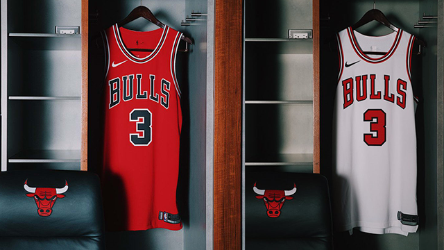 Hai mẫu áo Association và Icon Edition của Chicago Bulls.