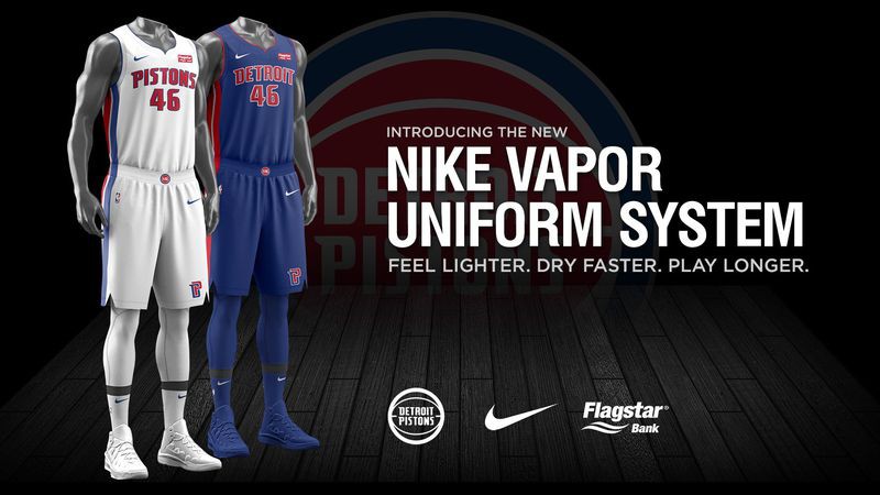 Detroit Pistons có mẫu áo mới không khác nhiều so với mẫu áo trước đây.