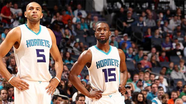 Bộ đôi ngôi sao của Hornest : Kemba Walker và Nicolas Batum.