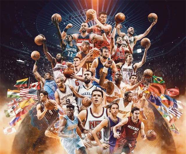 Ngày càng có nhiều cầu thủ quốc tế chơi ở NBA.