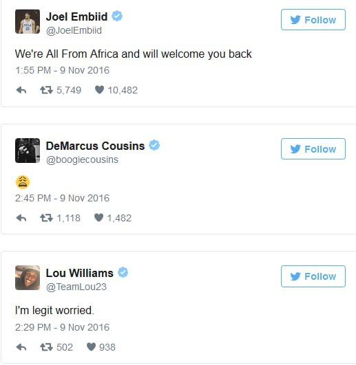 Tâm trang của một số ngôi sao NBA trên mạng xã hội.