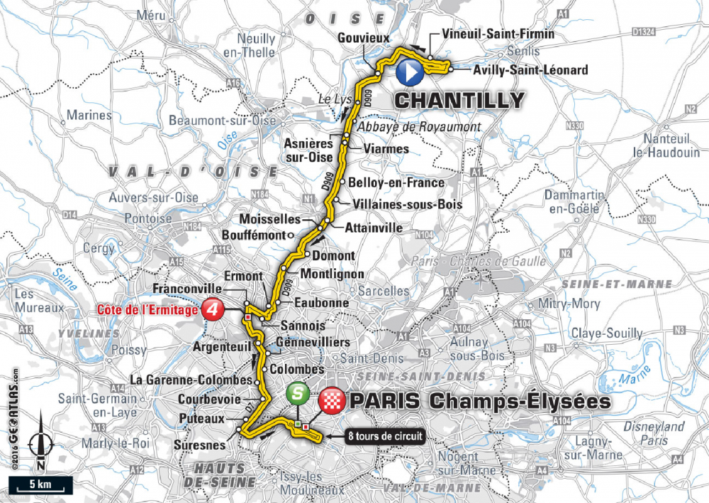 Bản đồ Tour de France chặng 20