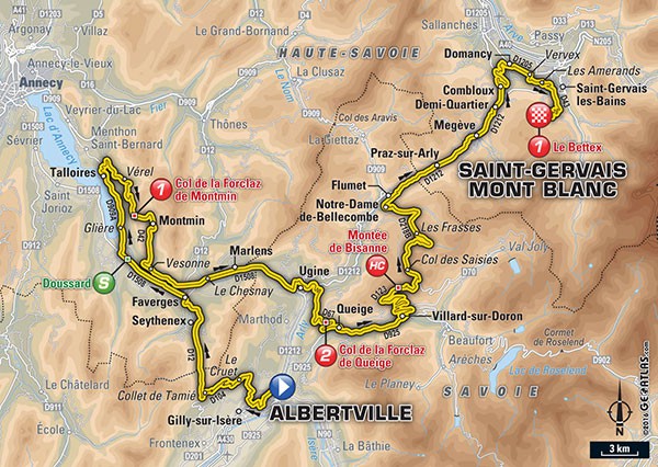 Bản đồ Tour de France chặng 19