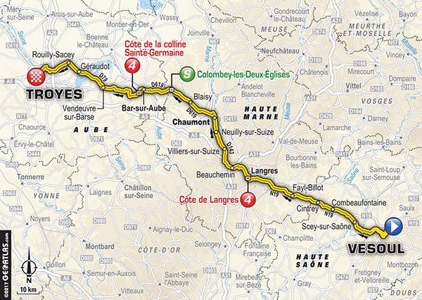 Bản đồ chặng 6 Tour de France 2017