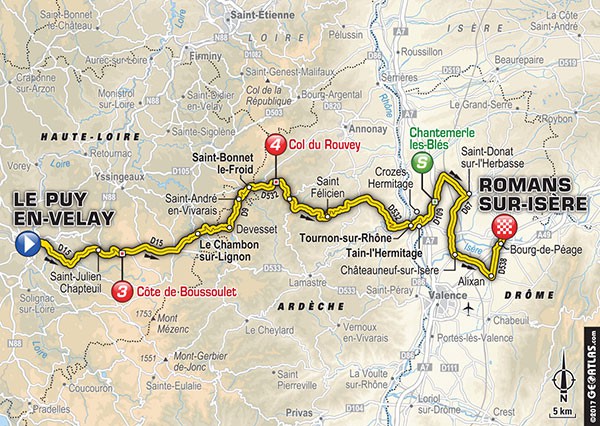 Bản đồ chặng 16 Tour de France 2017