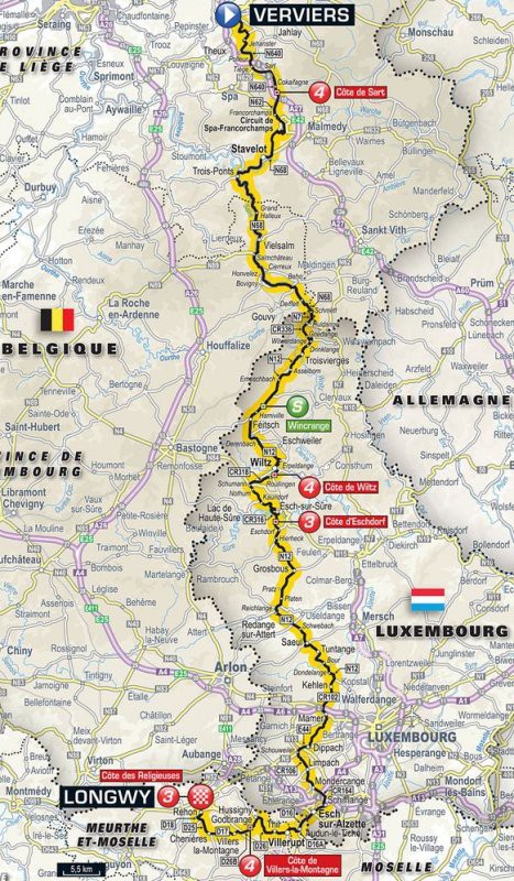Bản đồ đường đua chặng 3 Tour de France 2017