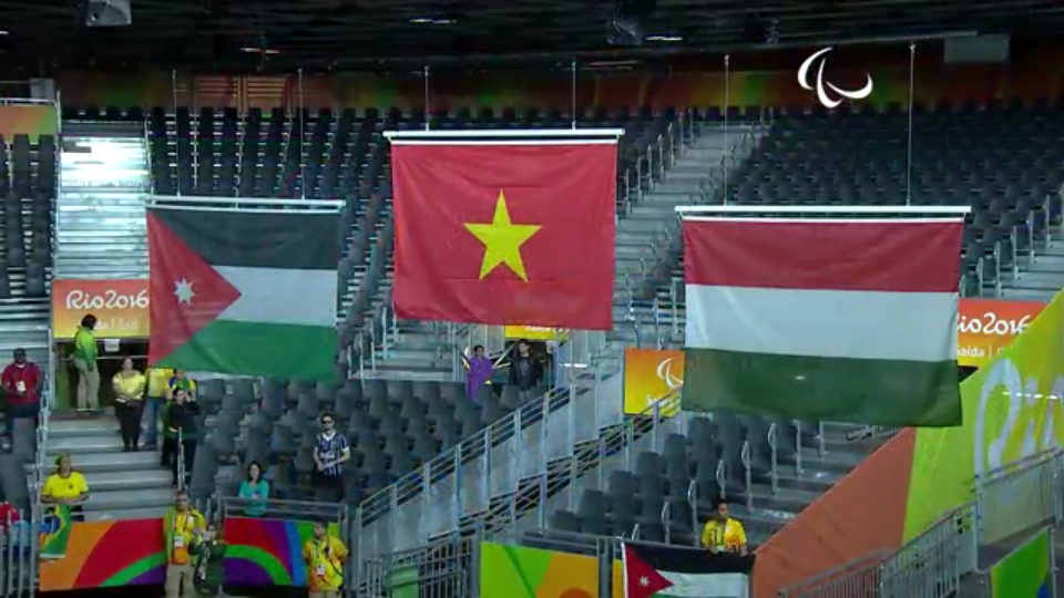 Quốc ca Việt Nam lần đầu tiên được vang lên trong nghi lễ trao huy chương vàng Olympic dành cho VĐV khuyết tật