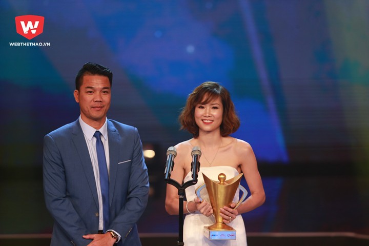 Cựu cầu thủ bóng đá Như Thuần và quả bóng vàng Đỗ Thị Ngọc Châm là khách mời vinh danh VĐV của năm