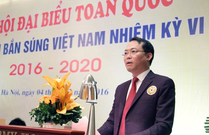 Tân Chủ tịch LĐ Bắn súng Việt Nam Đỗ Văn Bình. Ảnh: Y Trang