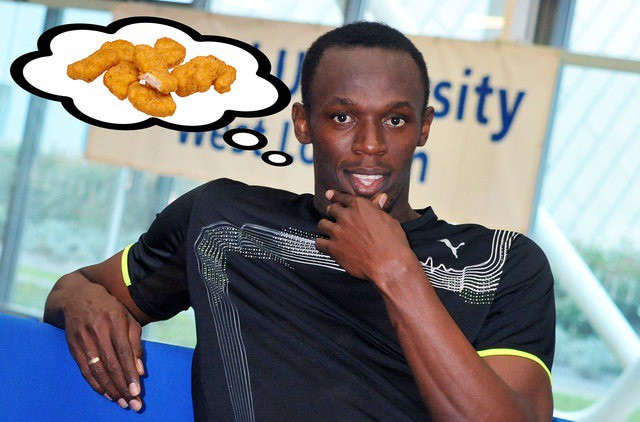 Bolt vẫn ăn đồ fast food trước giờ thi đấu