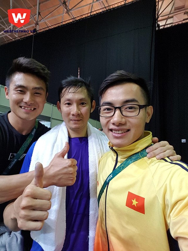 Phạm Phước Hưng cũng ra tận nhà thi đấu để cổ vũ Nguyễn Tiến Minh (Ảnh: Phước Hưng)
