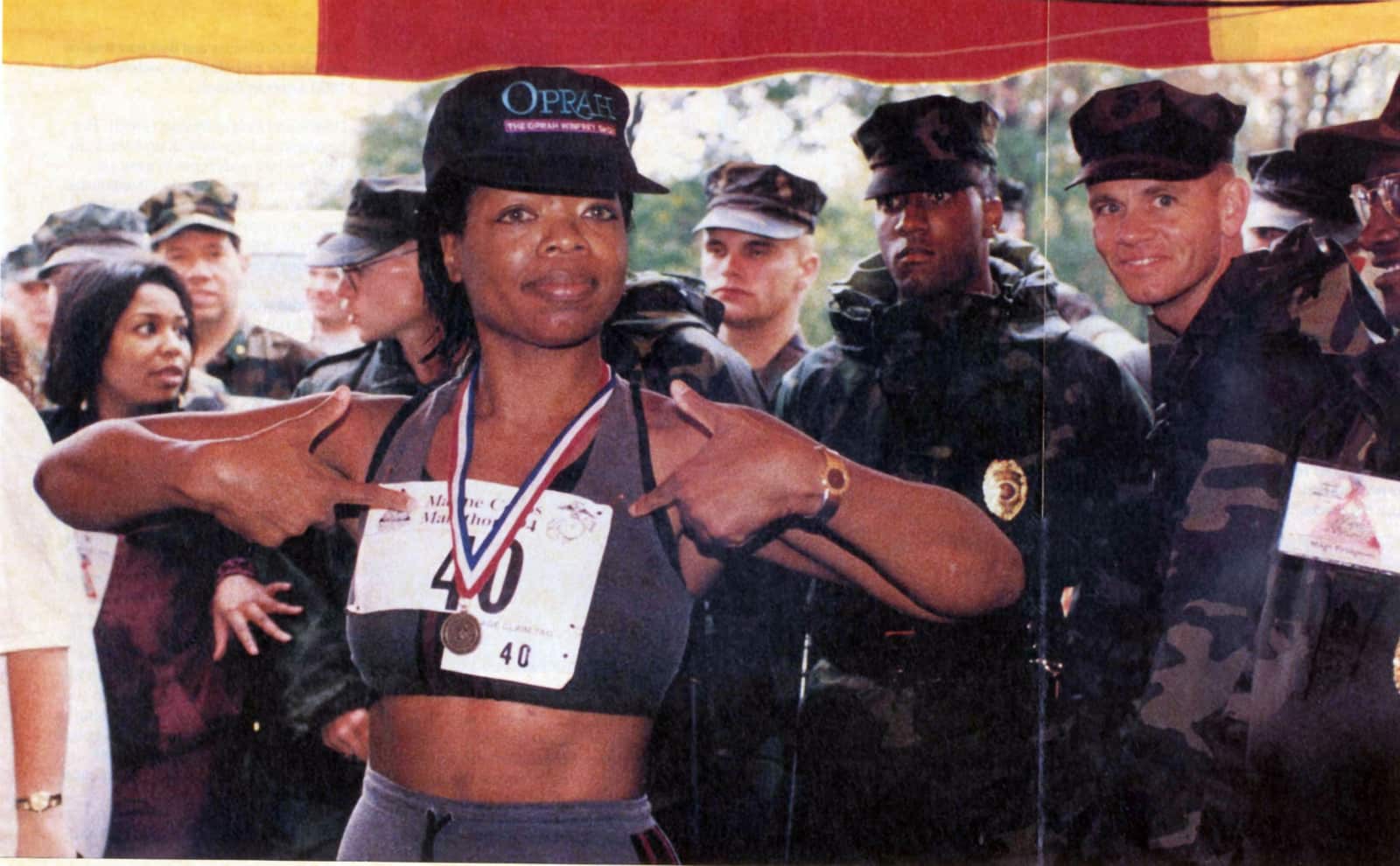 Oprah Winfrey tại giải Marin Corps Marathon 1994