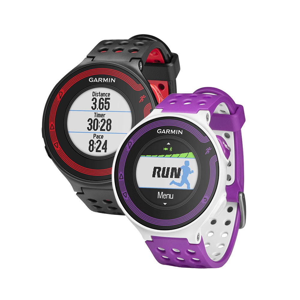 Garmin FR220 với 2 phiên bản màu đỏ đen và trắng tím