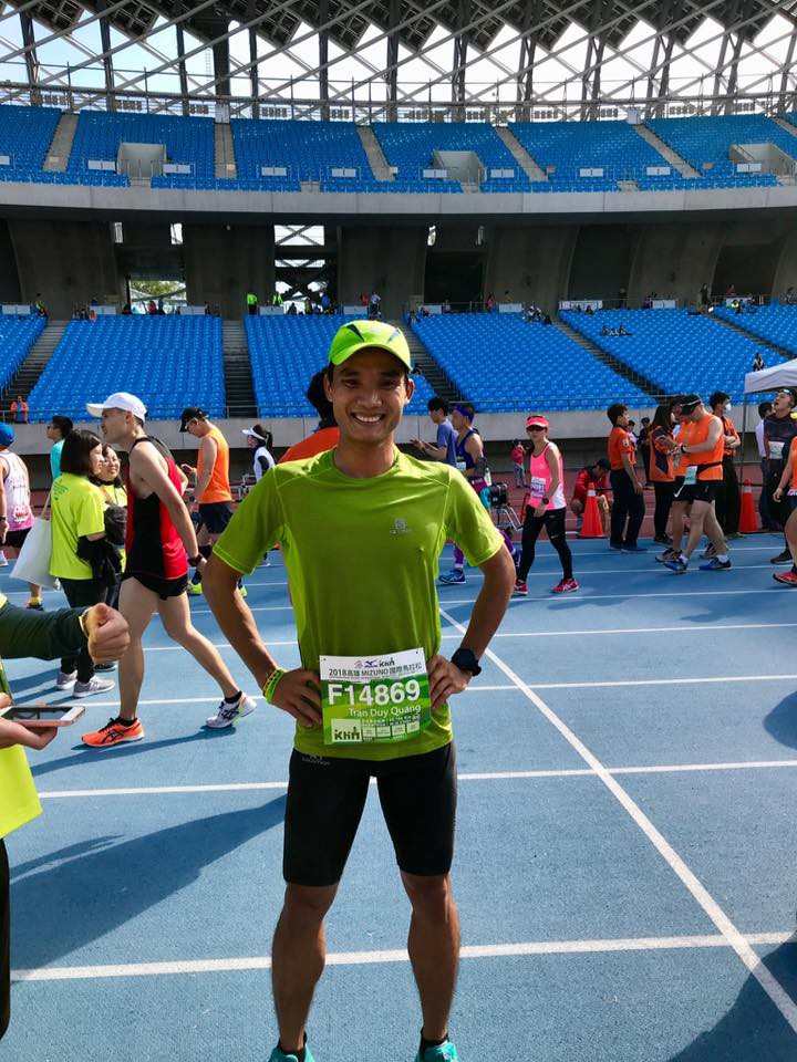 Trần Duy Quang tại giải chạy Kaohsung International Marathon