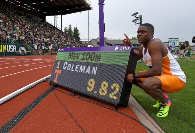 Ở độ tuổi 21, thành tích 9 giây 82 chạy 100m của Coleman còn xuất sắc hơn cả Usain Bolt