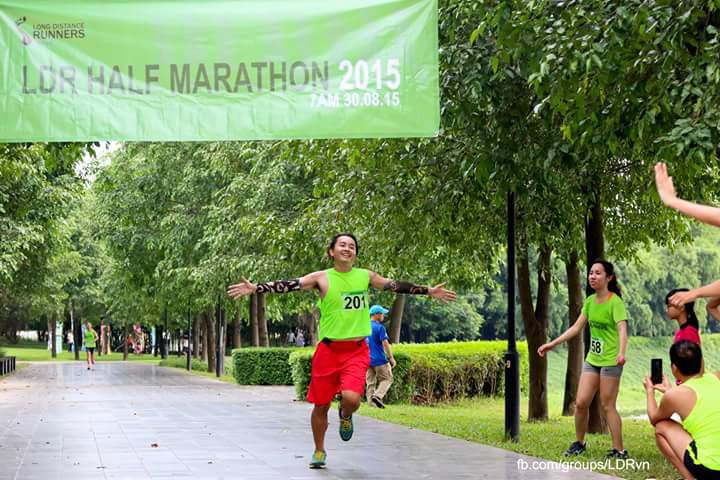 Dũng Joon tại giải chạy LDR Half Marathon năm đầu tiên. Ảnh: NVCC