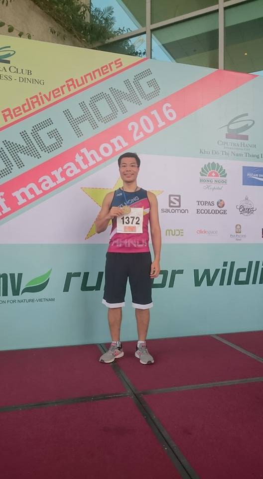 Anh Hải tại Song Hong Half Marathon, giải chạy đua chính thức đầu tiên trong đời