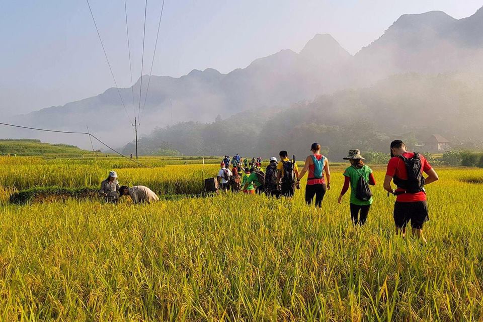 Vừa chạy vừa ngắm các hoạt động thường nhật của bà con địa phương vào đúng vụ mùa là trải nghiệm đáng giá mà không phải khách du lịch nào cũng có cơ hội có được