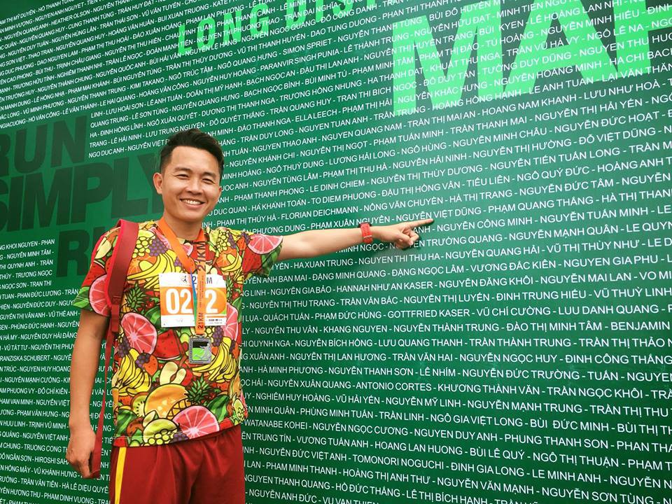 Dũng Joon tại giải chạy LDR Half Marathon 2018. Ảnh: NVCC