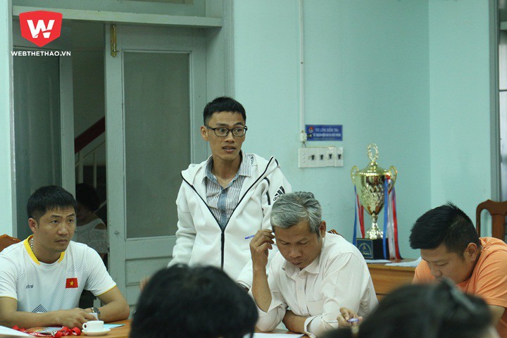 VĐV Nguyễn Văn Long (Đồng Nai) đại diện cho VĐV hệ nâng cao phát biểu