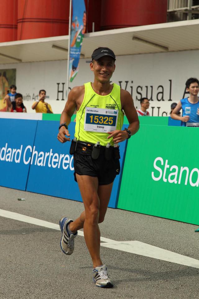 Anh Phương ở giải chạy marathon Singapore