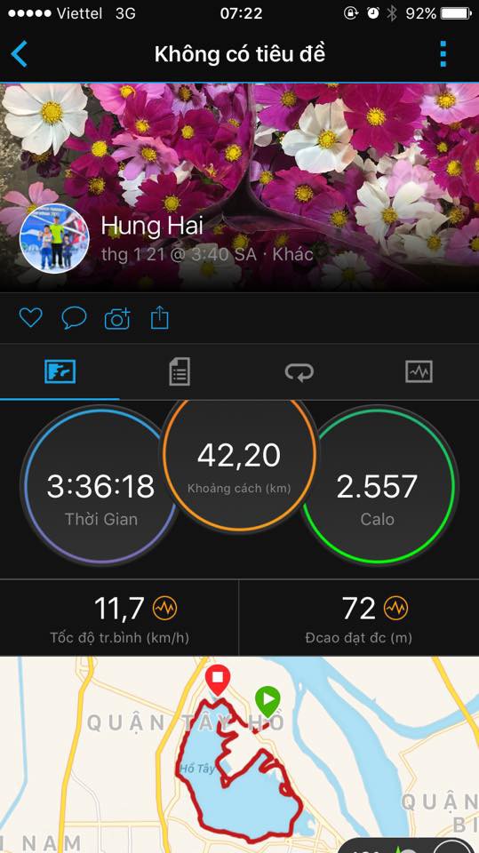 Tracklog chạy marathon trong đêm của Nguyễn Tiến Hùng