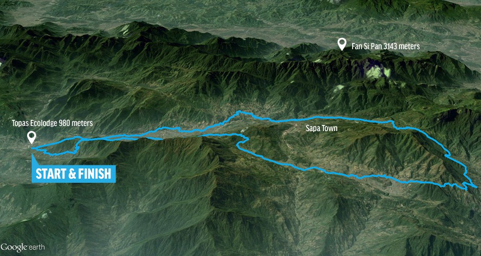 Sơ đồ cung đường đua 70km Vietnam Mountain Marathon
