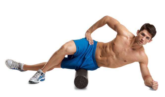 Lăn massage quads với foam roller