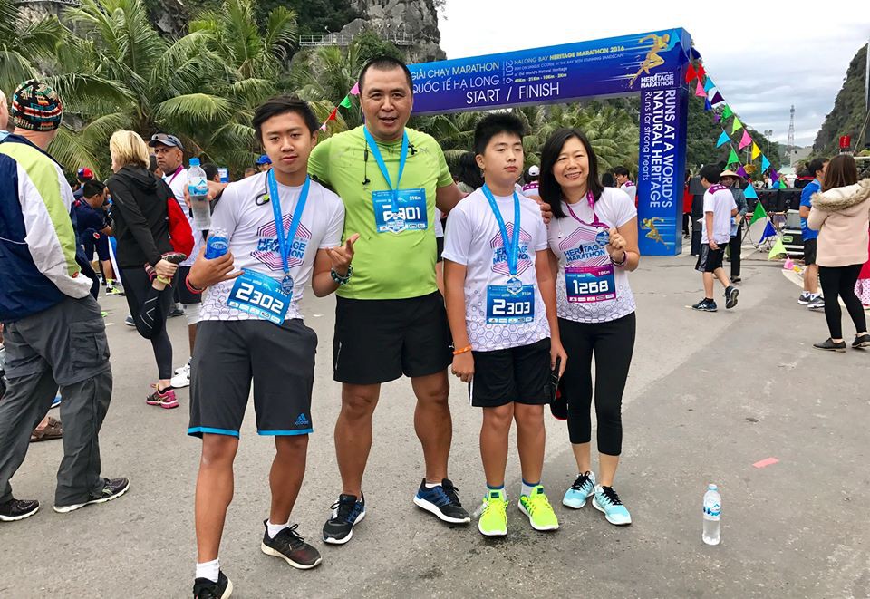 Cả gia đình của 2 anh em Thiều Quang, Hoàng Anh đều tham gia chạy bộ
