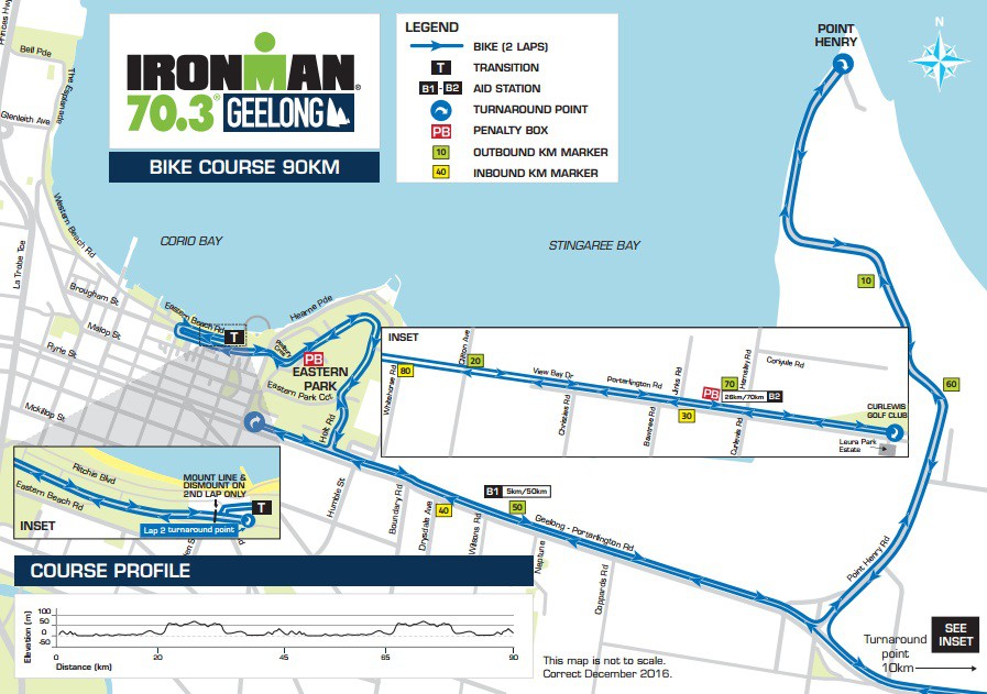 Sơ đồ đường đua Ironman 70.3 Geelong