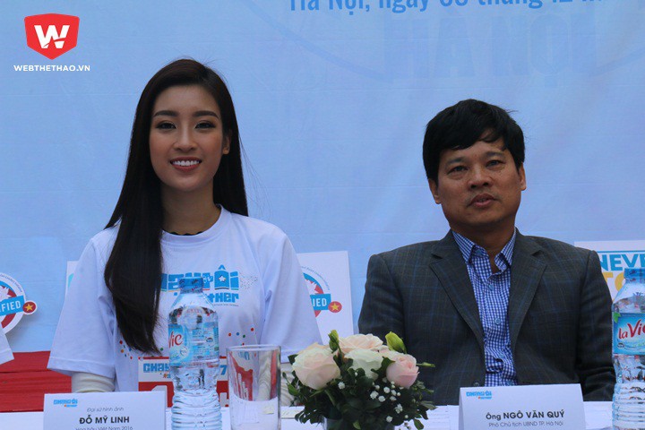 Hoa hậu Đỗ Mỹ Linh và ông Ngô Đức Quý, Phó Chủ tịch UBND Tp.Hà Nội