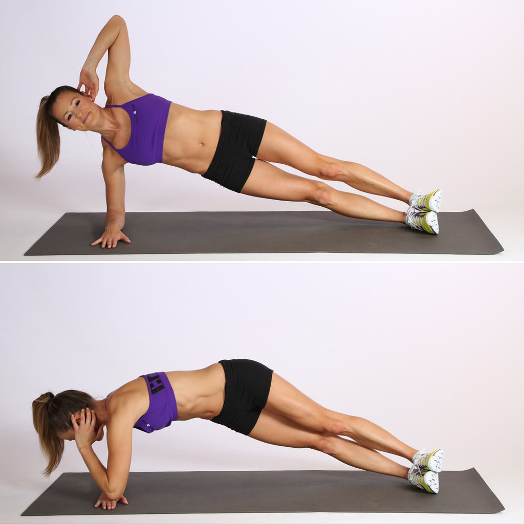 Elbow Plank With Twist đòi hỏi tay bạn phải đủ chắc khỏe