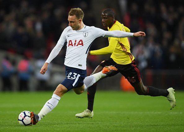 Eriksen trở thành cầu thủ thứ 3 của Spurs trong lịch sử có 10 bàn thắng và 10 pha kiến tạo trong một mùa giải.