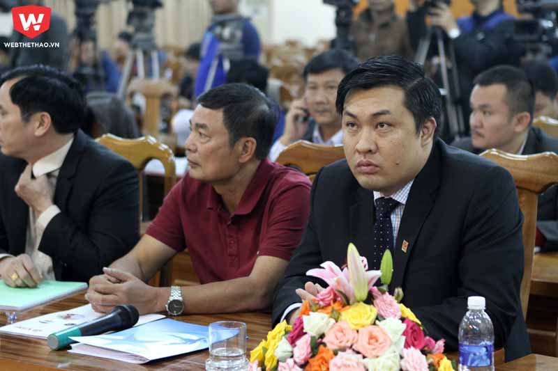 TGĐ VPF Cao Văn Chóng tại lễ bốc thăm xếp lịch thi đấu V.League 2017.