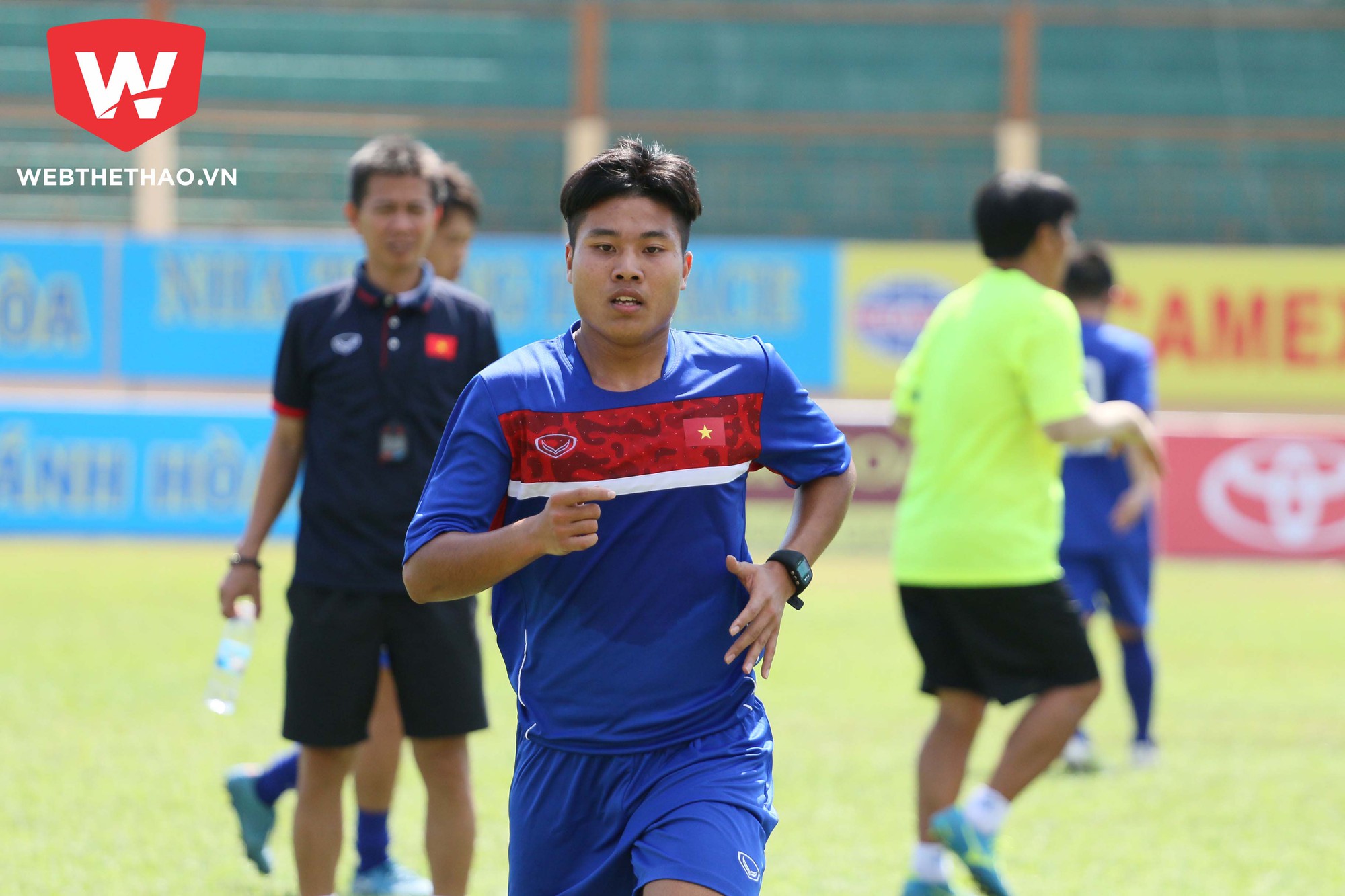 Tiến Anh đang ''vô đối'' về sức bền ở U20 Việt Nam. Ảnh: Quang Thịnh.